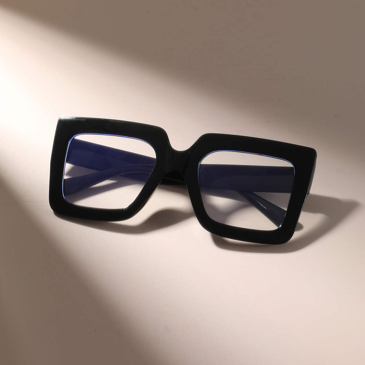 Lunettes anti-lumière bleue surdimensionnées à monture carrée, élégantes, transparentes, colorées, rétro, tendance, unies, pour femmes