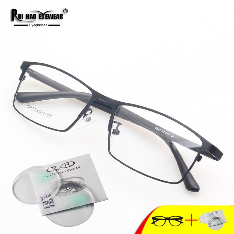 Monture de lunettes rectangulaire pour hommes, personnalisable avec verres en résine, pour myopie, lecture, lunettes progressives 8887