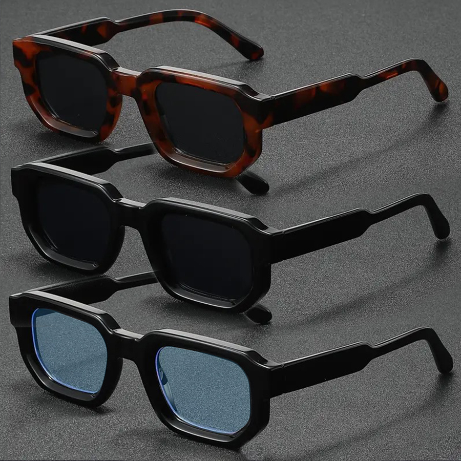3 paires de lunettes de soleil carrées classiques, unisexes, adaptées aux vacances, aux fêtes, aux voyages, à la décoration et à d'autres occasions