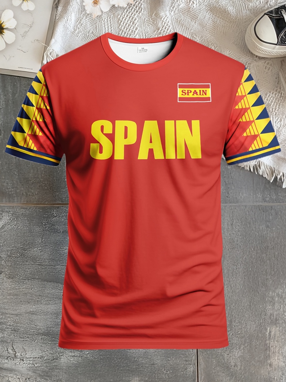 Maillots de football d'été 2026 Espagne pour hommes – T-shirts classiques à manches courtes God Spain, style sport décontracté à col rond, vêtements pour homme