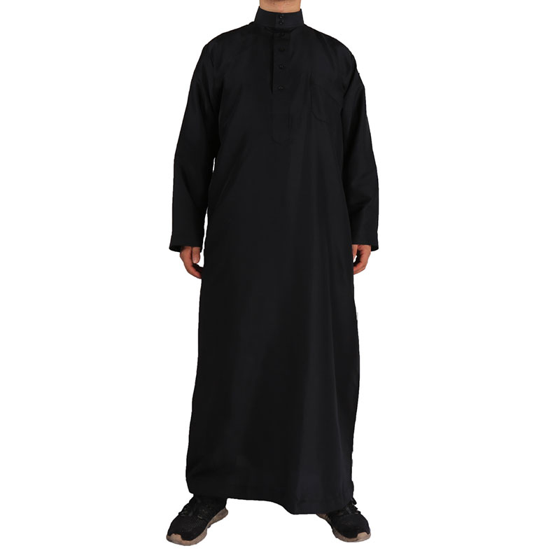 Robes islamiques pour hommes, vêtements musulmans, robe arabe rétro, manches longues, thobe solide, document adt dubaï, caftan saoudien, haut de chemise