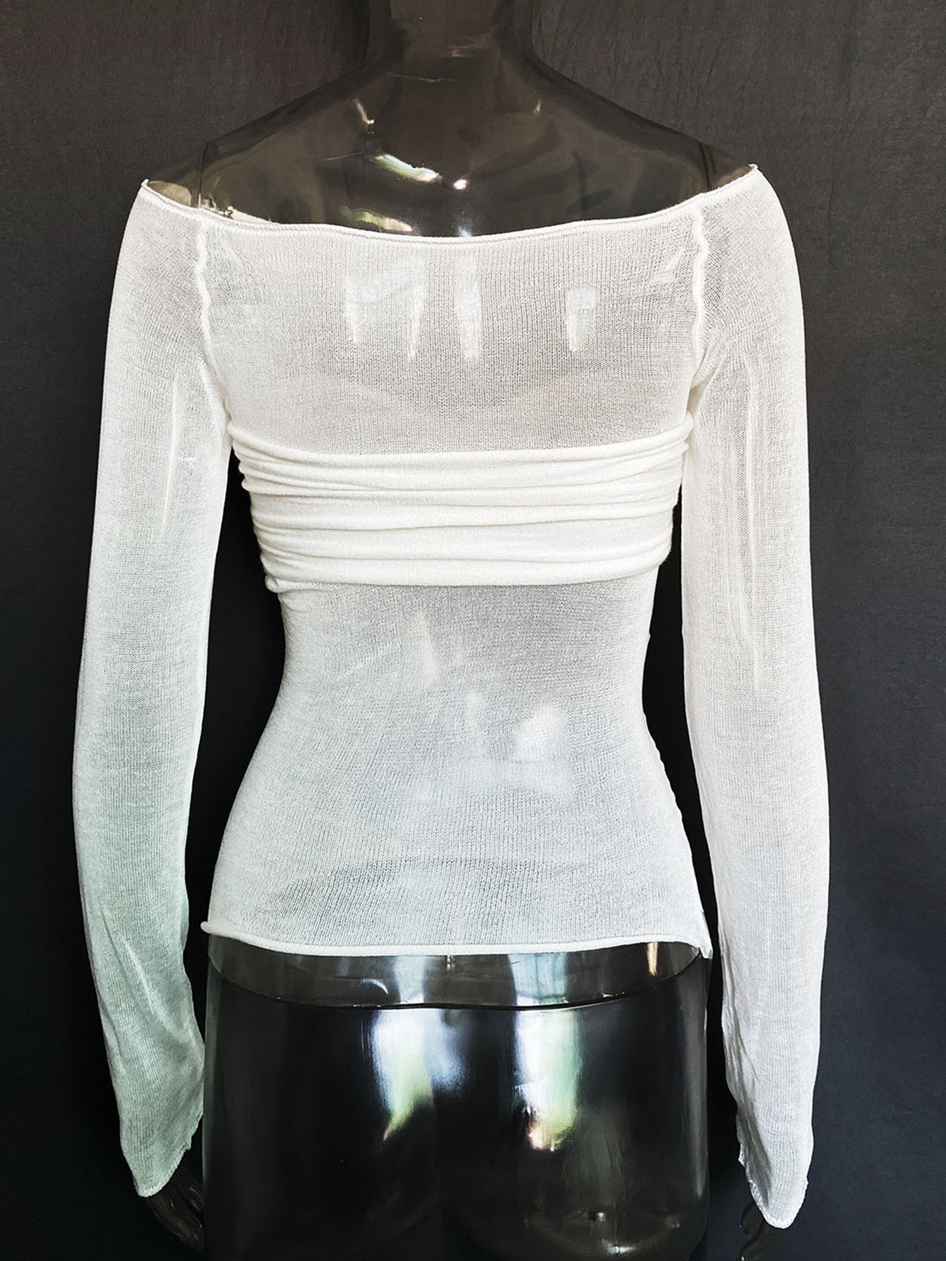 T-shirt sexy noir et blanc transparent pour femme, hauts streetwear d'été décontractés, vêtements féminins, t-shirts à manches longues, chemises, t-shirts HL