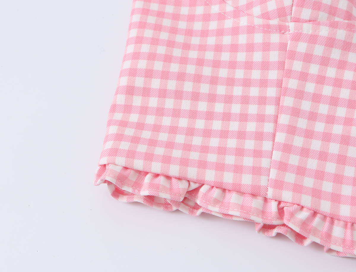 BSAY Coquette Pink Gingham Bustier Crop Top pour femme, débardeur corset à col cœur, fines bretelles, boutons sur le devant et ourlet à volants, style mignon d'été