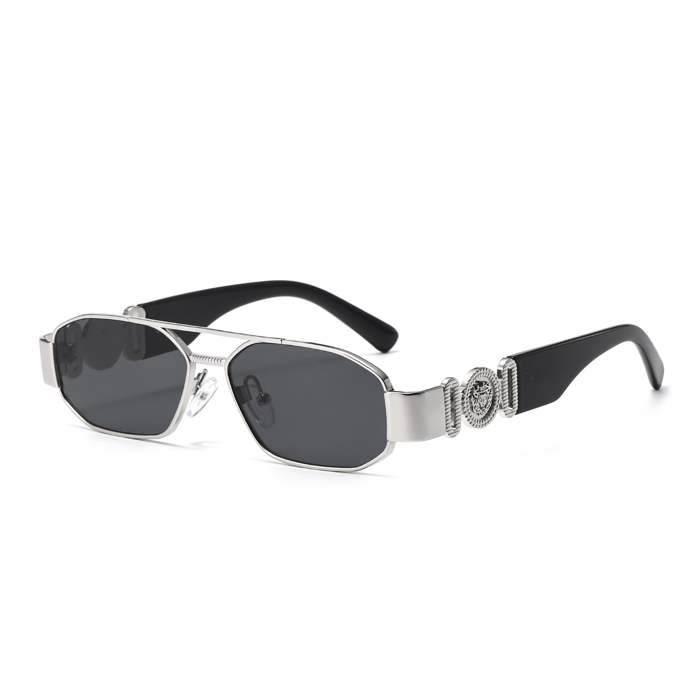 Lunettes de soleil carrées vintage unisexes en métal, nouvelle marque de créateur populaire, lunettes polyvalentes pour femmes et hommes