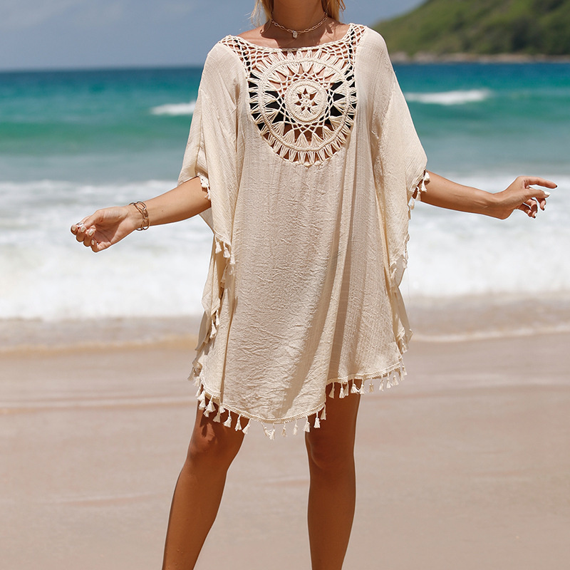 CROCHET BIKINI-maillot de bain Sexy pour femmes, robe d'été, vêtements de plage, chemise, Cover-up pour femmes