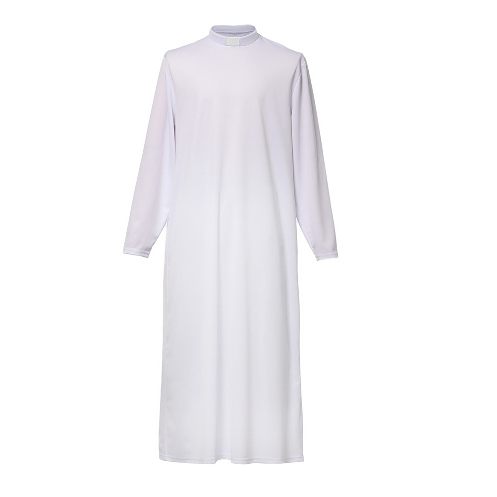 PÈRE Cassock Robes de chaire Vestiments de clergé Costume de bispo de pasteur avec col d'insertion de languette