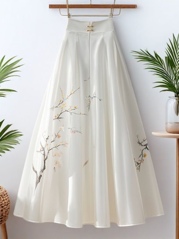 Tempérament mousseline de soie blanc Jupe Midi Faldas Mujer printemps été une ligne Юбки Jupe mode coréenne Ropa Mujer