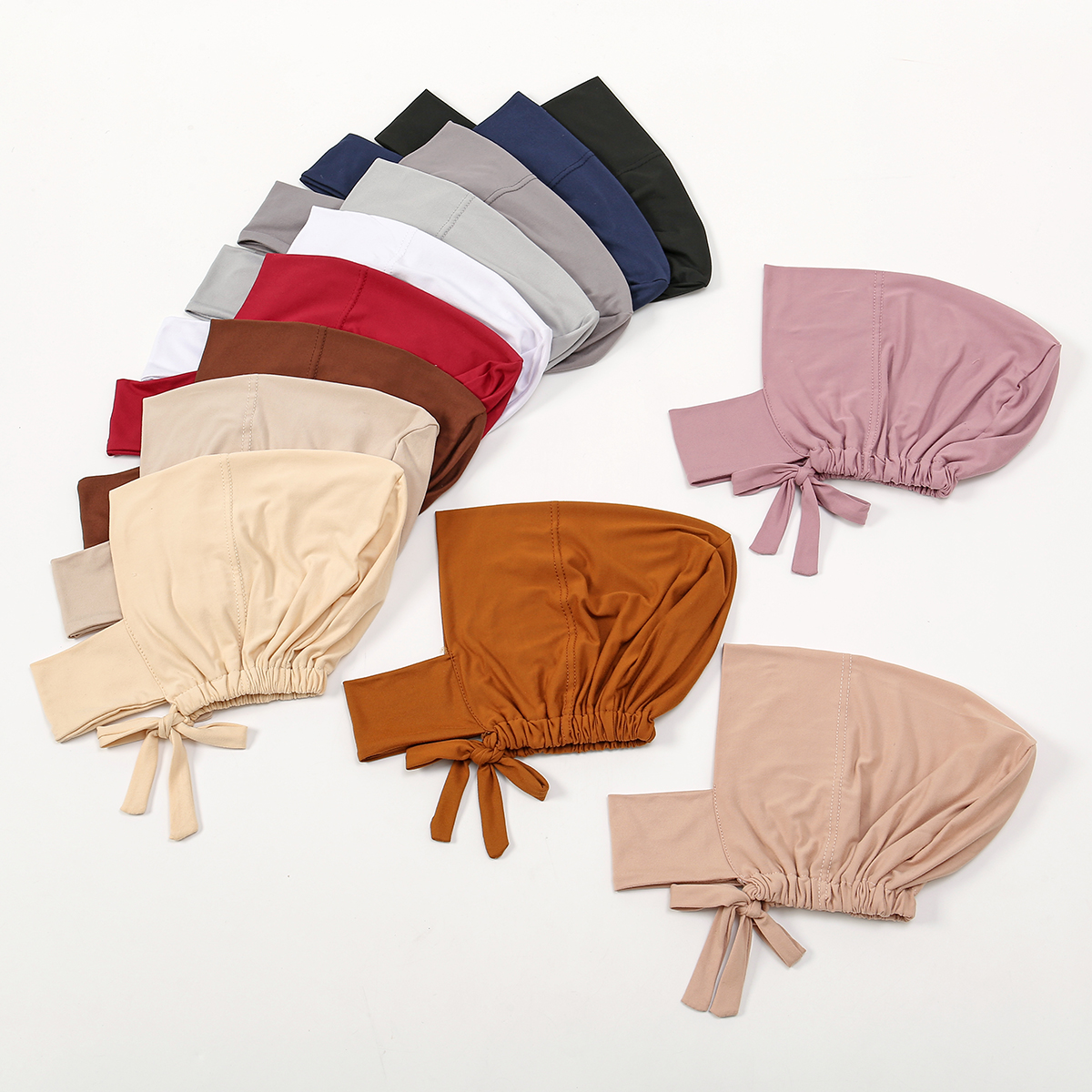 Nouveaux hijabs intérieurs en coton pour femmes musulmanes, bonnet en jersey extensible, turban islamique, chapeau, bonnet, foulards de loisirs pour femmes, 30*19CM