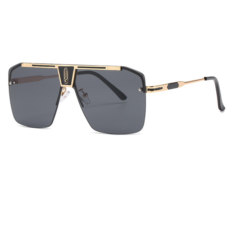 Lunettes de soleil carrées dégradées pour hommes et femmes 2026 – Design vintage tendance, surdimensionnées sans monture, protection UV400