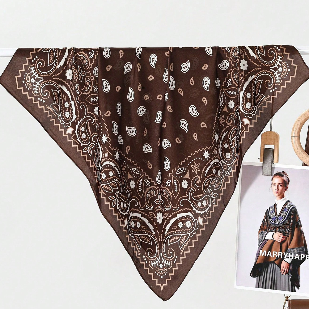 Écharpe carrée imprimée Paisley pour femmes, élégante, imitation soie, bandana, hijab rétro, foulard de luxe, châle