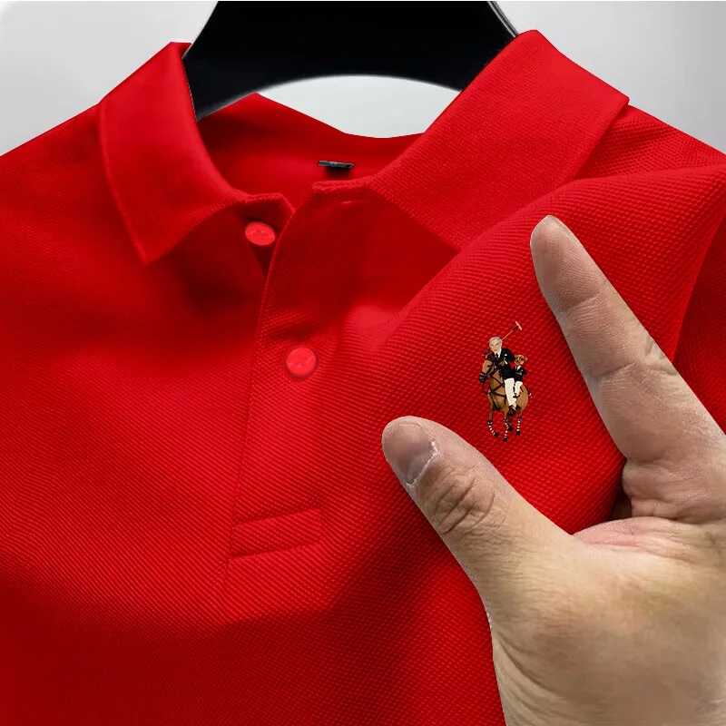 Polo décontracté pour homme, imprimé tendance, vêtement de rue, haut décontracté à manches courtes, vêtement respirant à séchage rapide.
