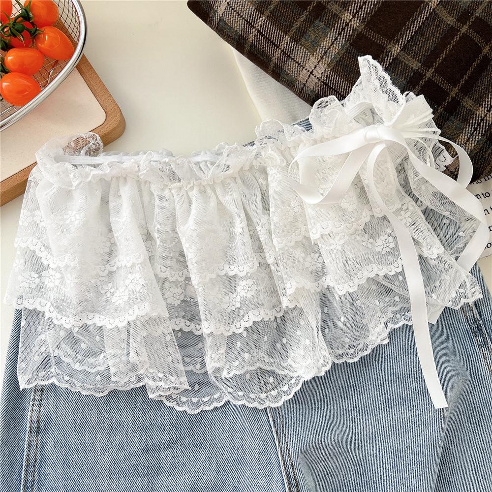 Mini jupes en dentelle pour femmes, élégantes, douces, Lolita, courtes, taille haute, Y2k, Streetwear, jupes à volants, garniture en dentelle, jupe rideau de fesses