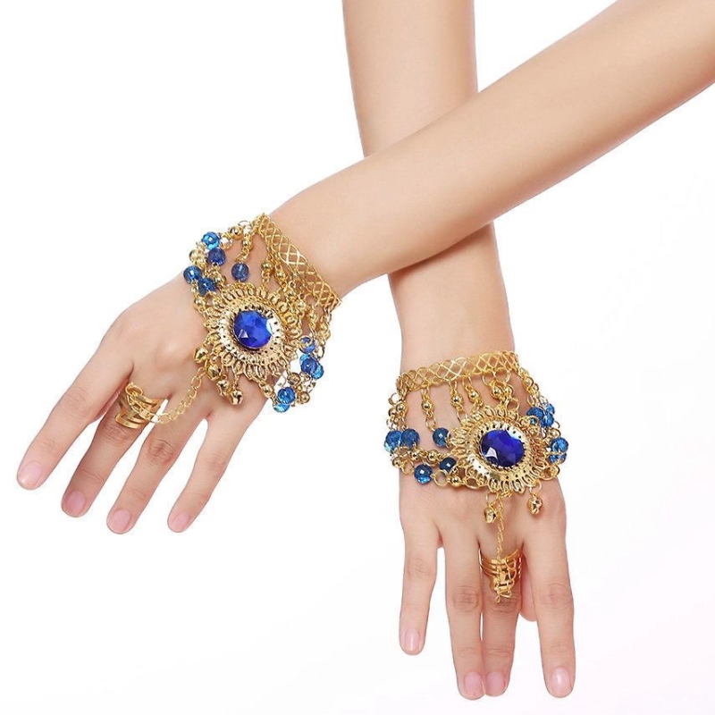 Bracelet de danse indienne pour femmes, 1 paire, accessoires de spectacle sur scène, Costume de danse