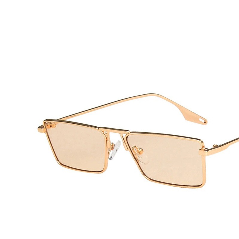Lunettes à monture métallique pour femmes, rectangulaires, rétro, antireflet, petite monture, Options dorées et noires pour et mode de rue