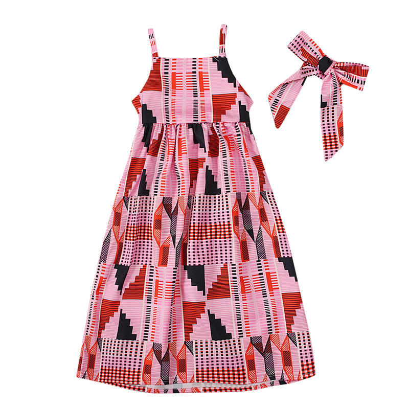 Robe africaine Kente imprimé Ankara pour enfants filles, été traditionnel Boho, col licou, épaules dénudées, sans manches, pour petit enfant en bas âge