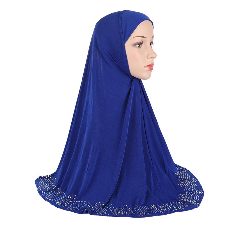 H001 Adultes grande taille musulman hijab écharpe avec strass islamique foulard chapeaux armia tirer sur bandeau ramadan cadeau