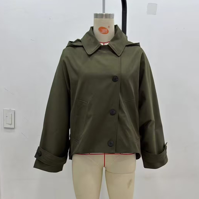 MUJER Trench Coat à capuche pour femme Coupe-vent à manches longues pour femme Nouveau en manteaux et vestes pour femme Manteaux d'hiver Femme Trench