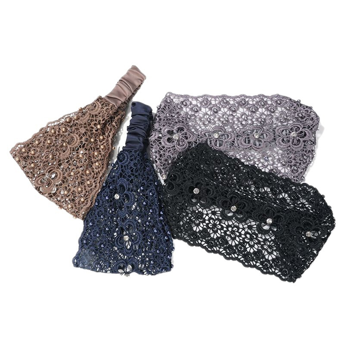 Ensemble de bandeaux bohèmes, bandeaux larges en dentelle vintage pour femmes - Bandeaux élastiques en maille pour le yoga, la gym et la course à pied, accessoires de cheveux vintage