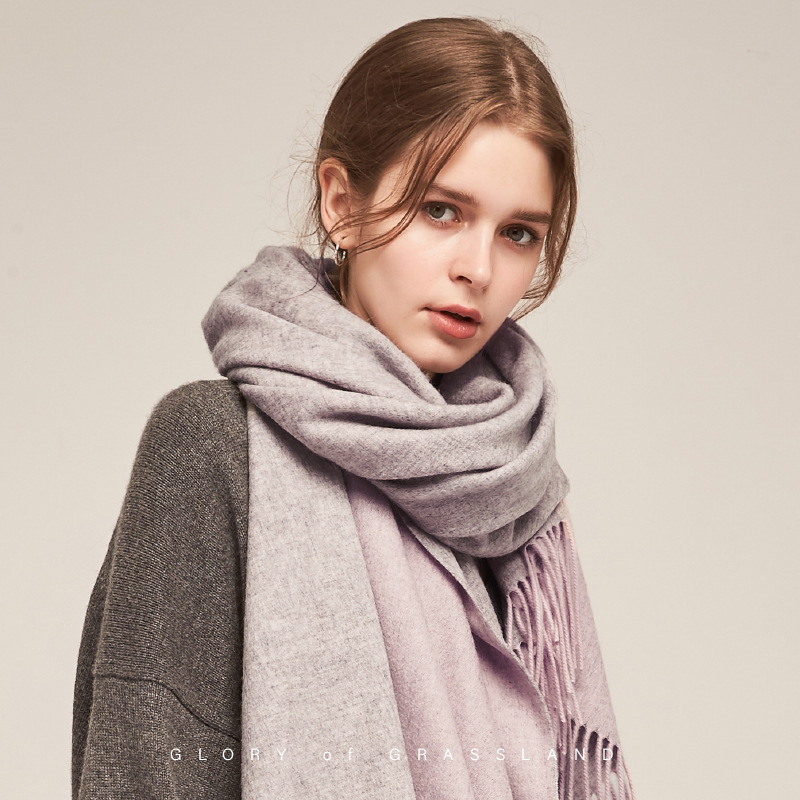 100% laine écharpe femmes épais cachemire hiver cicatrices châles mode femme Pashmina foulards surdimensionné garder au chaud chaînes 300g