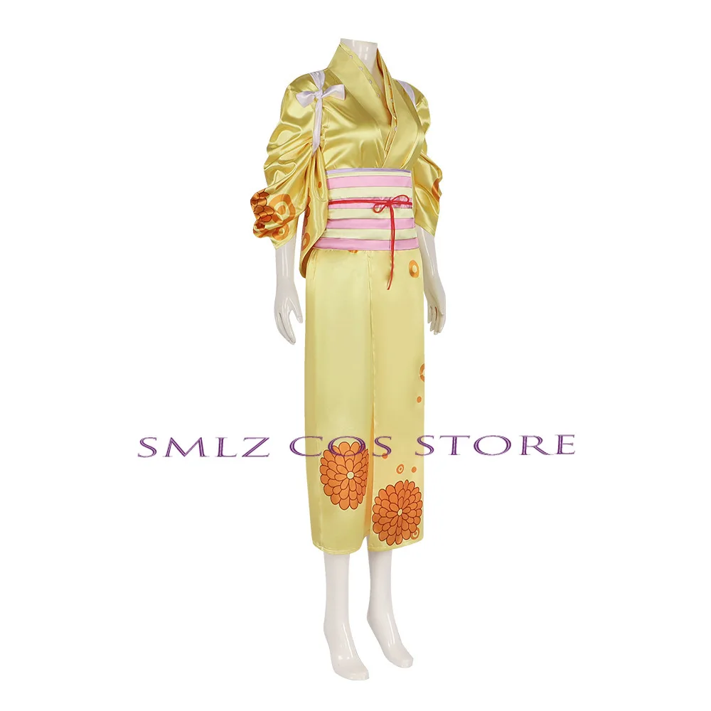 Kikunojo-Costume Kimono Jaune pour Femme, Uniforme de ix, Robe Sexy, Tenues de Carnaval, Anime Wano Country Périphérique, Cosplay
