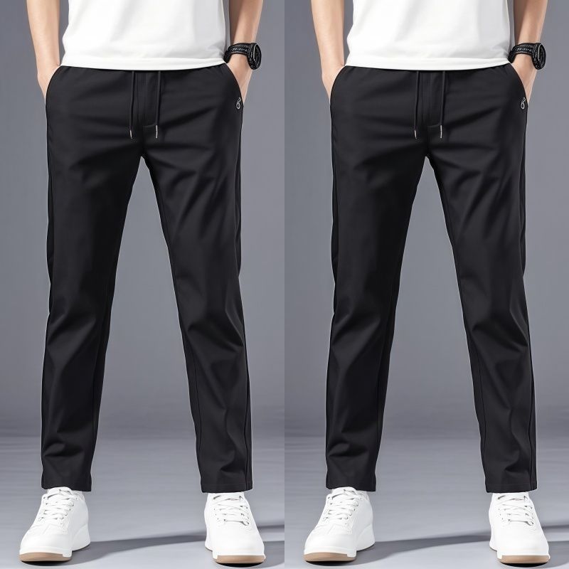Pantalons décontractés pour hommes, Version coréenne, pantalons de sport d'été fins pour hommes, amples et polyvalents, tendance, légers, droits de luxe