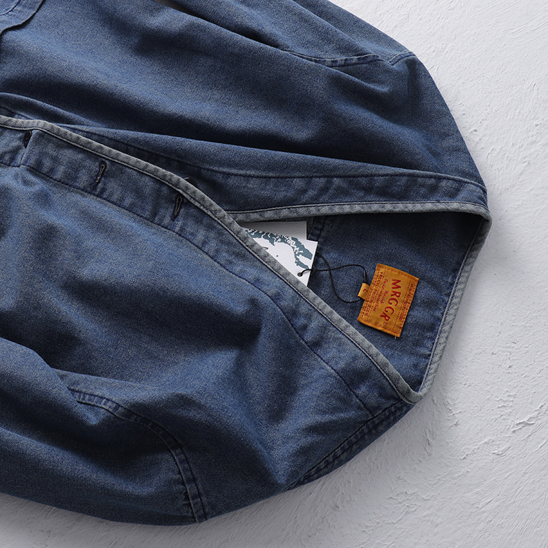 Amekaji japon rétro lavage lourd vêtements de travail vêtements 100% coton Denim veste hommes à la mode Cardigan haut taoïste Robe hommes veste