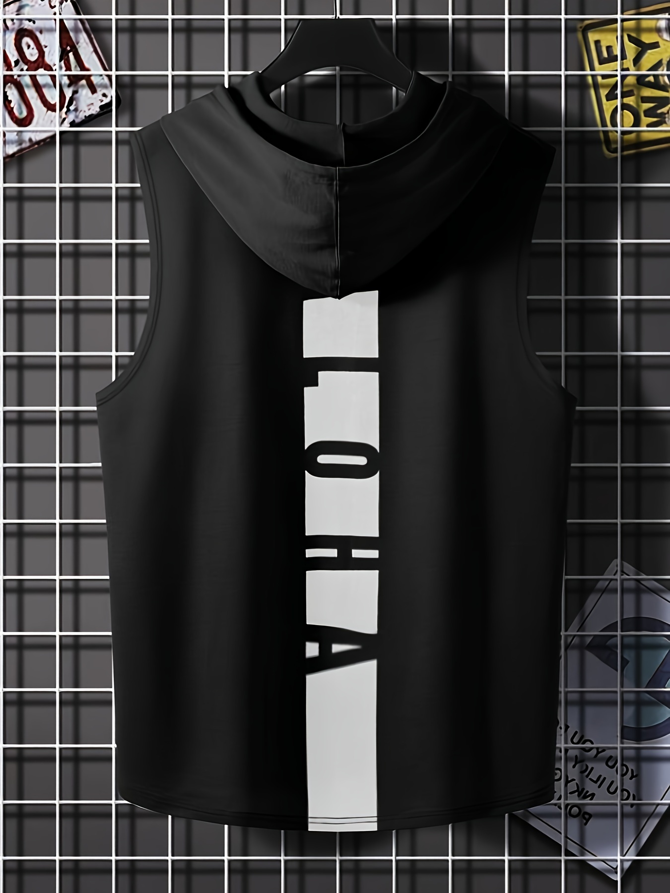 T-shirt haut gilet de sport à capuche pour hommes