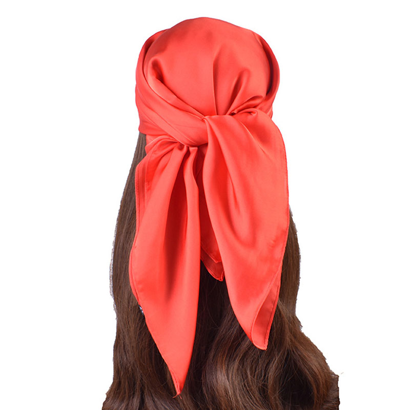 Foulard uni 70*70cm pour femme, nouvelle collection printemps-été, en soie fine, tendance, polyvalent, châle, hijab, écharpe de cou