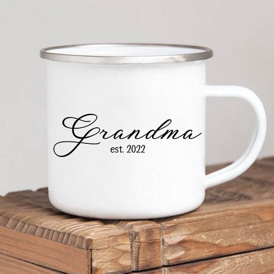 Tasse à café en émail pour grand-mère, cadeau de fête des mères, meilleure grand-mère du monde, tasses à boire grand-mère, cadeaux d'anniversaire grand-mère
