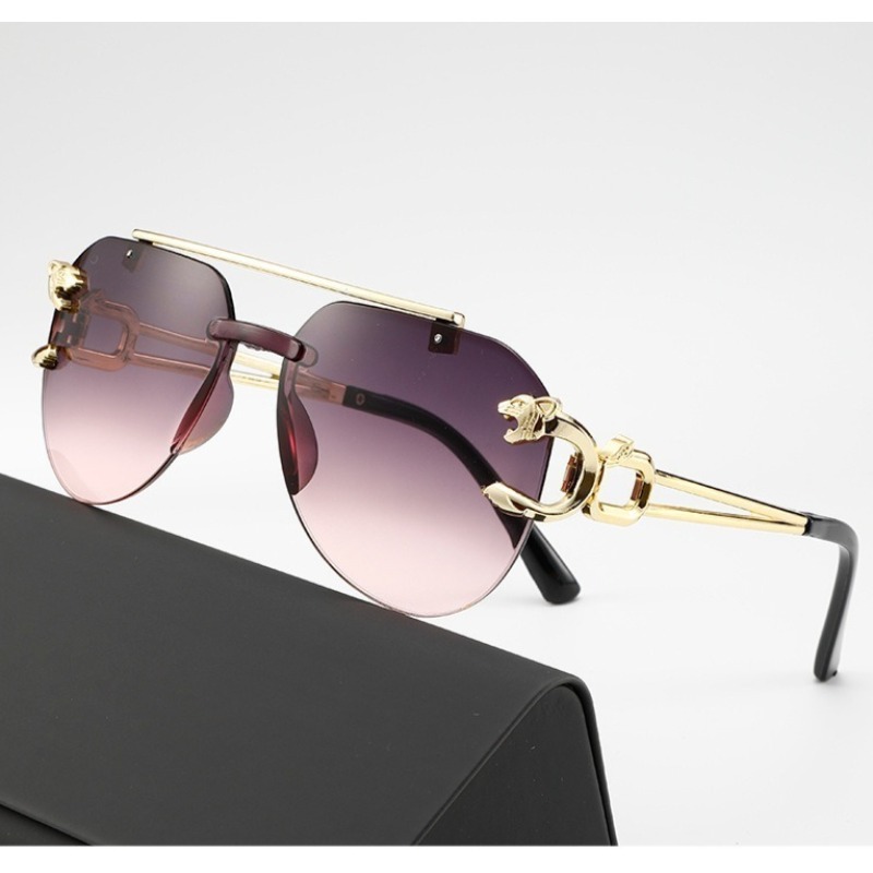 Lunettes de soleil Punk dégradées UV400, sans cadre, Vintage, pour femmes et hommes