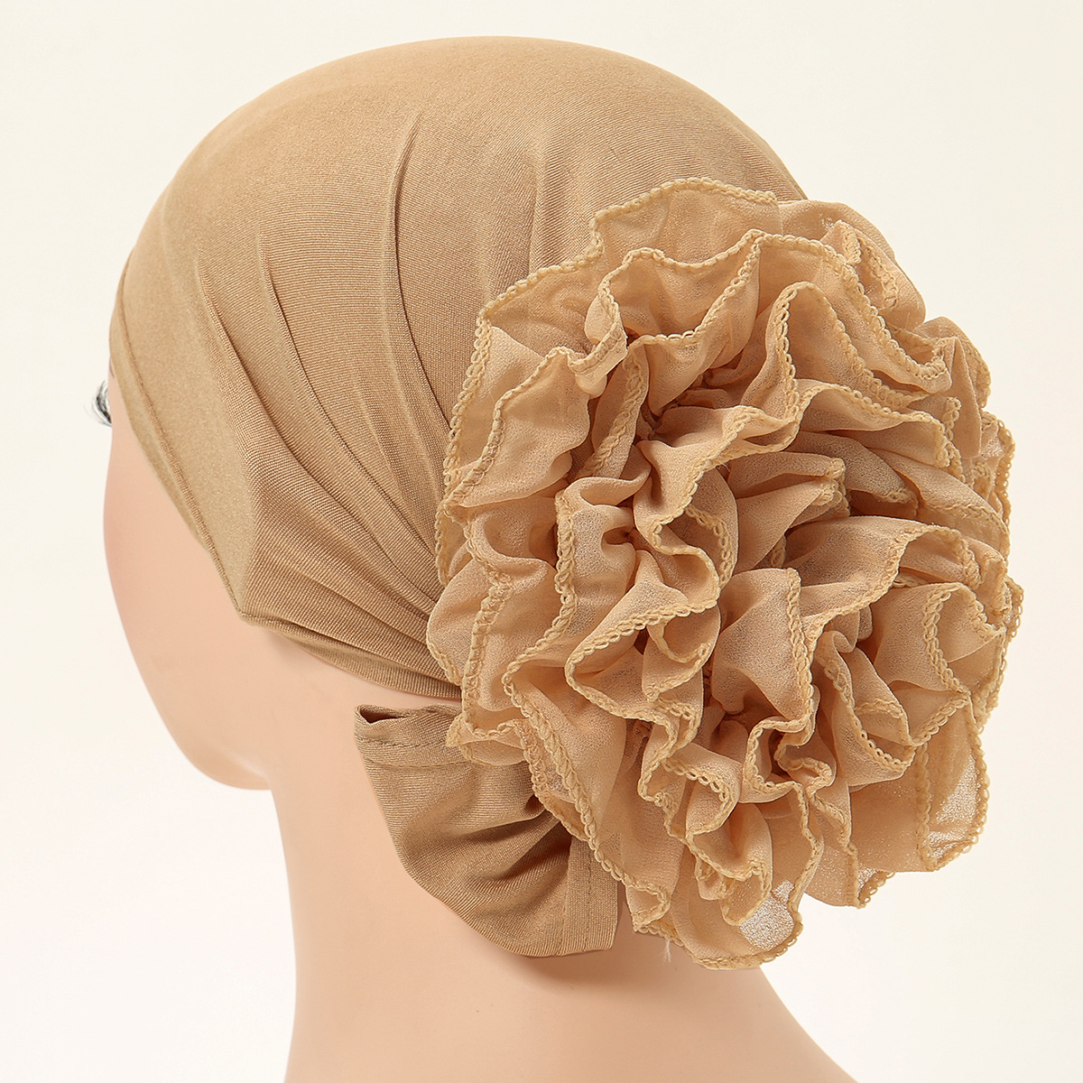 Hijabs avec dentelle et mousseline de soie pour femmes musulmanes, panhua, chapeau astronomique fin, enveloppement de la tête Islam, turban arrière, bande de sauna féminine, document solide