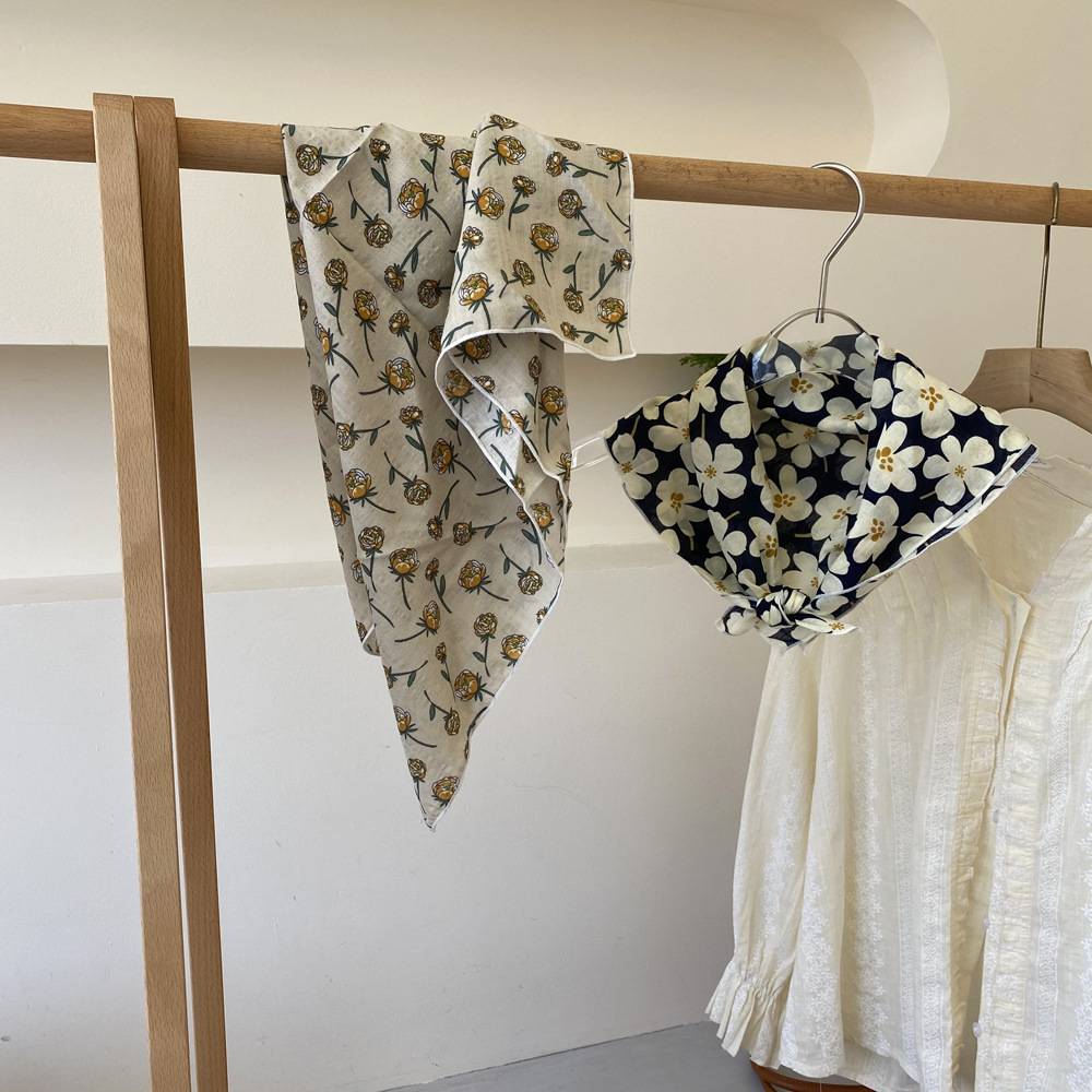 Mouchoir de mode femmes coton foulards petites enveloppes mignon Bandana foulards imprimé fleuri foulard cheveux écharpe 55*55CM