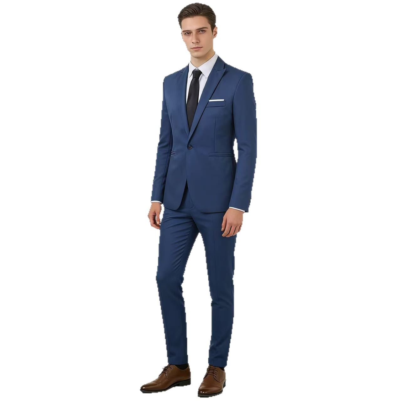 Ensemble de costume de mariage décontracté pour homme, style coréen, coupe ajustée, vêtements formels en tissu polyester, saison printemps-été-automne