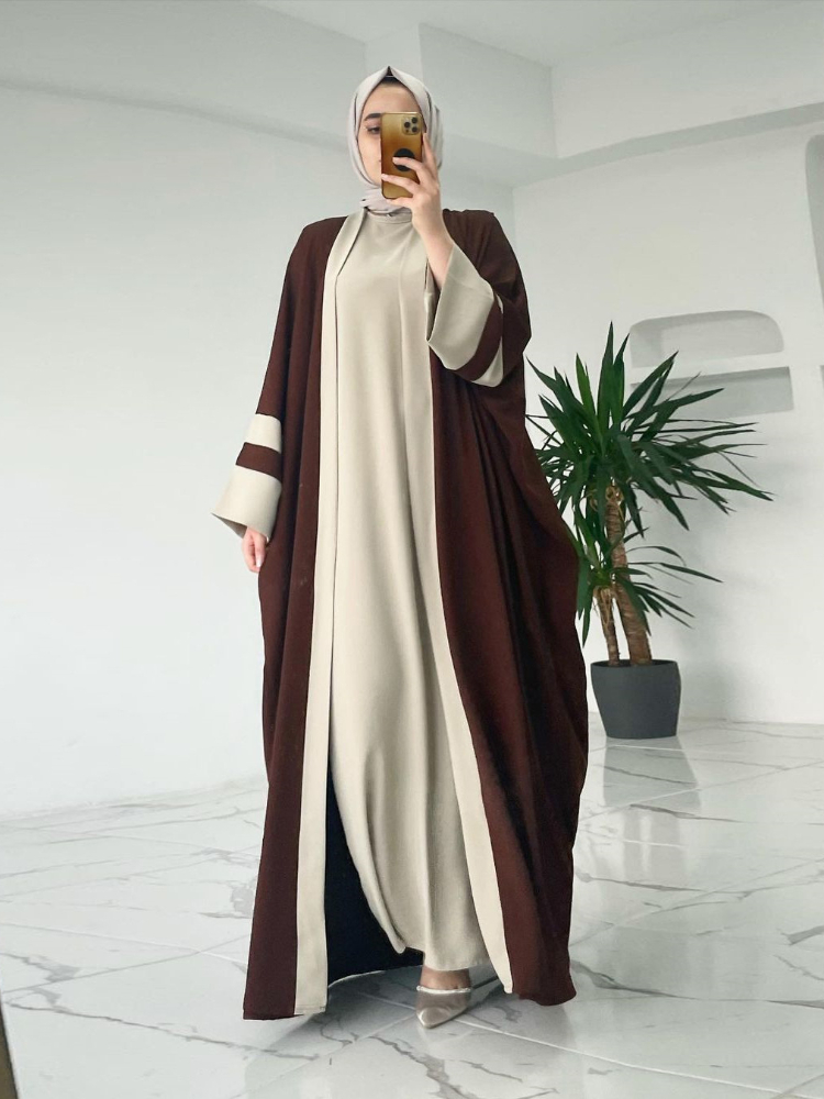Robe musulmane Eid et Abayas pour femmes, ensemble 2 pièces, Ensembles Musulman, Caftan marocain, Ramadan, Abaya, Kaftan, dubaï, Robe longue arabe, 2024
