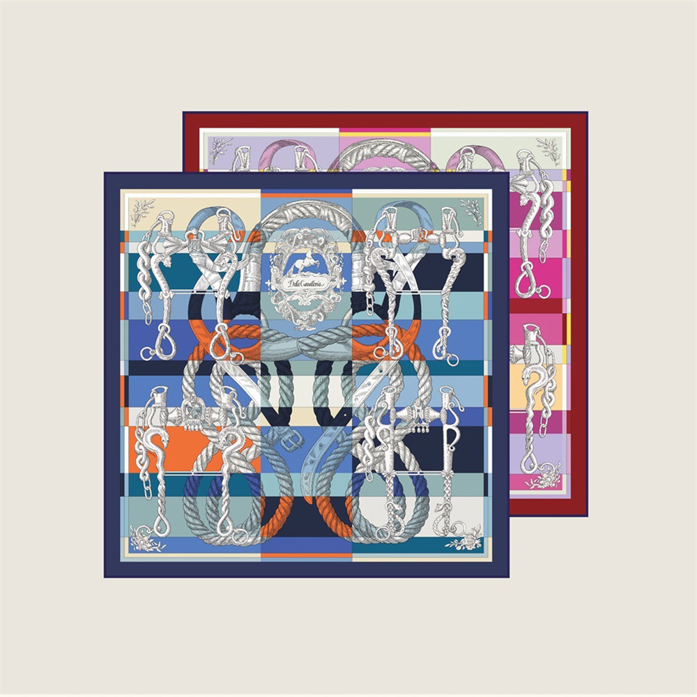 2025 nouvelles foulards en soie Double imprimé sergé foulard en soie femmes châles Design de luxe Hijab mode carré frisé écharpe foulard