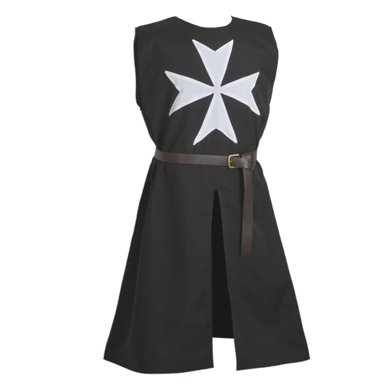 Tunique médiévale japonaise pour homme, costume d'Halloween, robe de cosplay Viking, cape de guerrier des Templiers et des Chevaliers Hospitaliers
