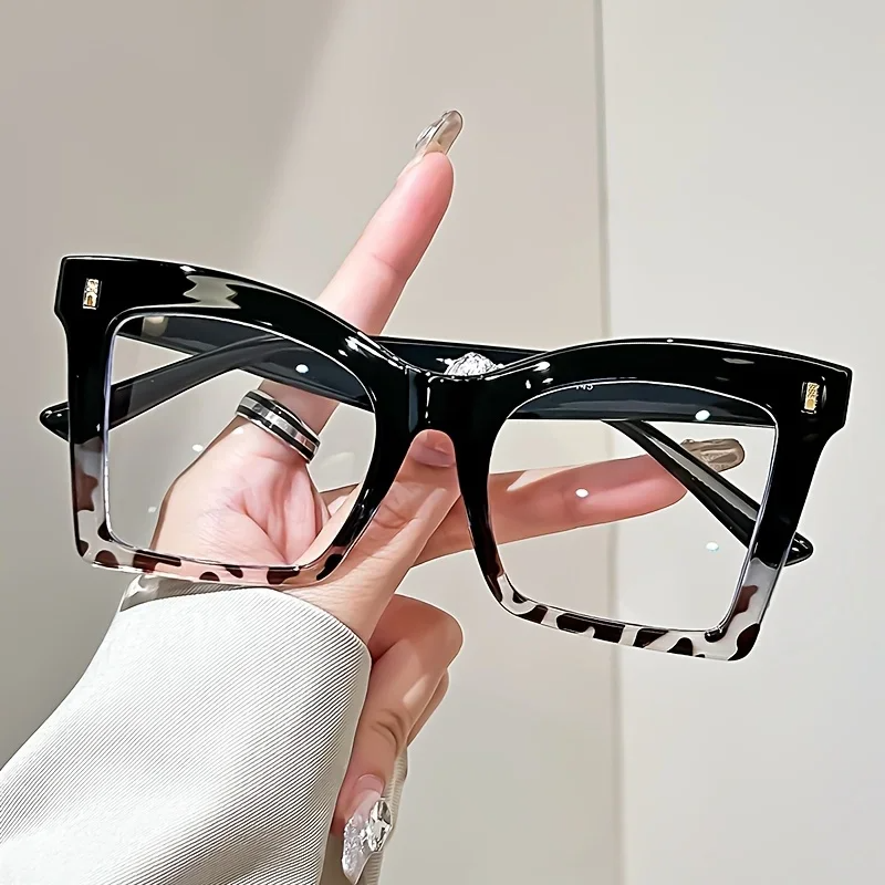 Lunettes de lecture de style nouveau pour femmes, monture surdimensionnée carrée, verres correcteurs bloquant la lumière bleue, lunettes presbyopes