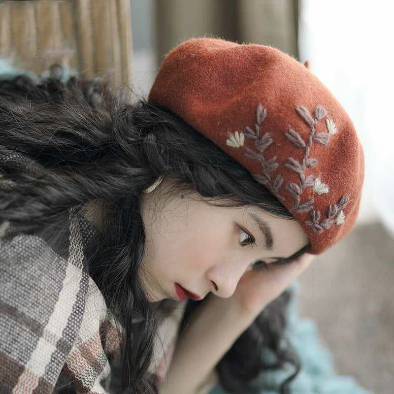 Chapeau d'hiver en laine pour femmes, béret chaud, chapeau de peintre français