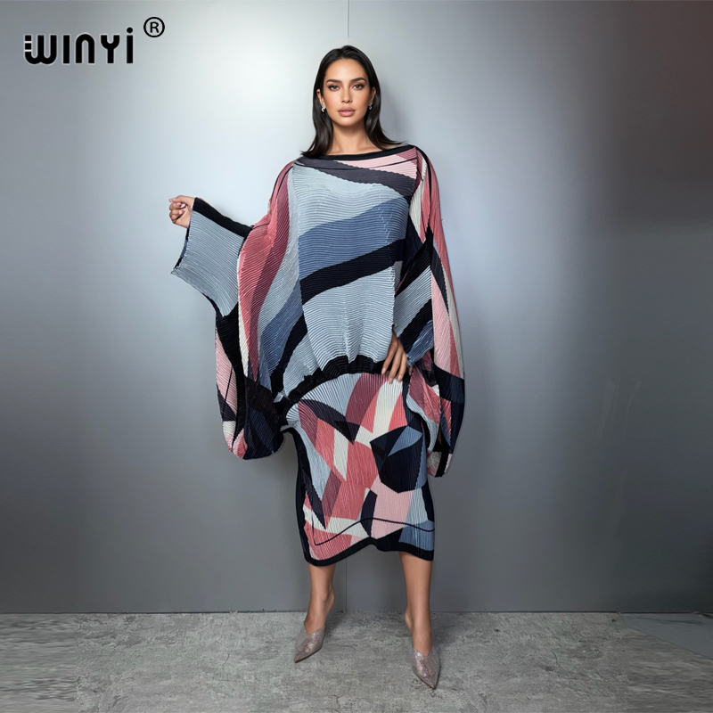 Robe ample plissée élastique WINYI Africa, robe de plage, kaftan, abaya, robe de soirée de luxe Dubaï, robe de soirée, abaya pour femme musulmane