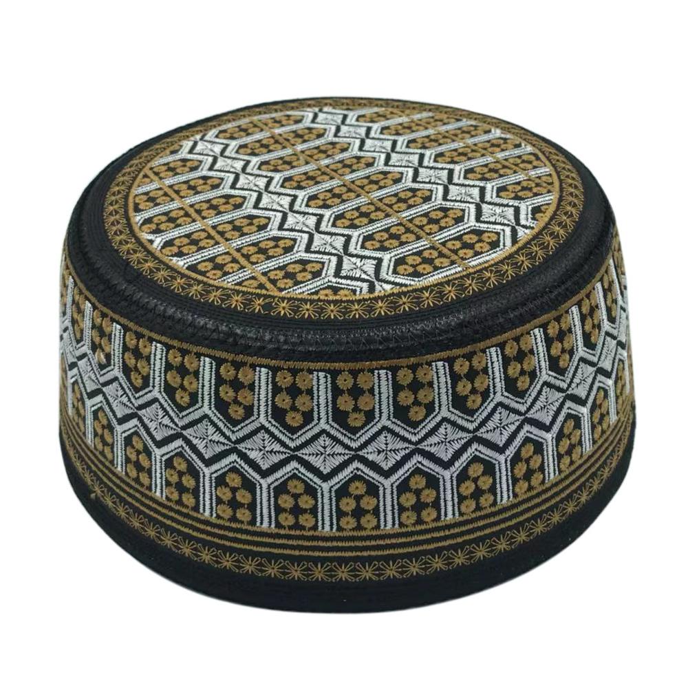 Chapeaux de prière musulmans pour hommes, broderie en coton, chapeau islamique d'Arabie saoudite, turban musulman, casquette juive, écharpe de sauna pour hommes, vêtements de loisirs, nouveau