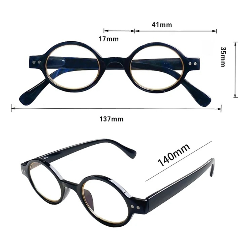 Lunettes rondes monture femmes hommes Vintage Anti lumière bleue lunettes rondes lunettes de lecture charnière à ressort loupe presbyte dioptrie