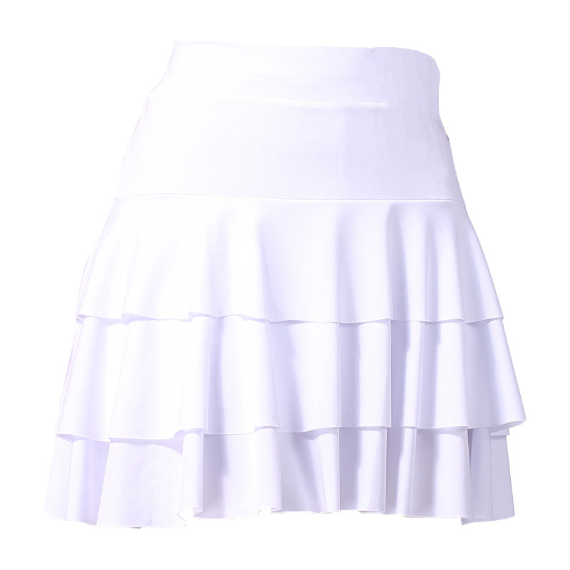 Jupe de danse latine grande taille pour femme adulte, jupe mi-longue à trois couches superposées, pour la danse carrée, le cha-cha et la danse sociale moderne