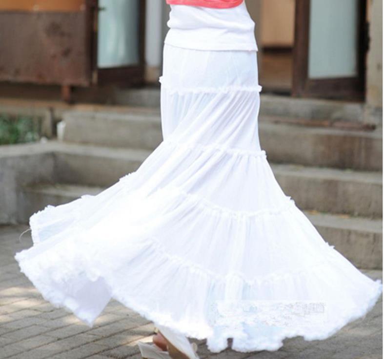 Jupe longue en lin et coton pour femmes, vintage, taille élastique, style Boho, maxi, nouvelle collection été