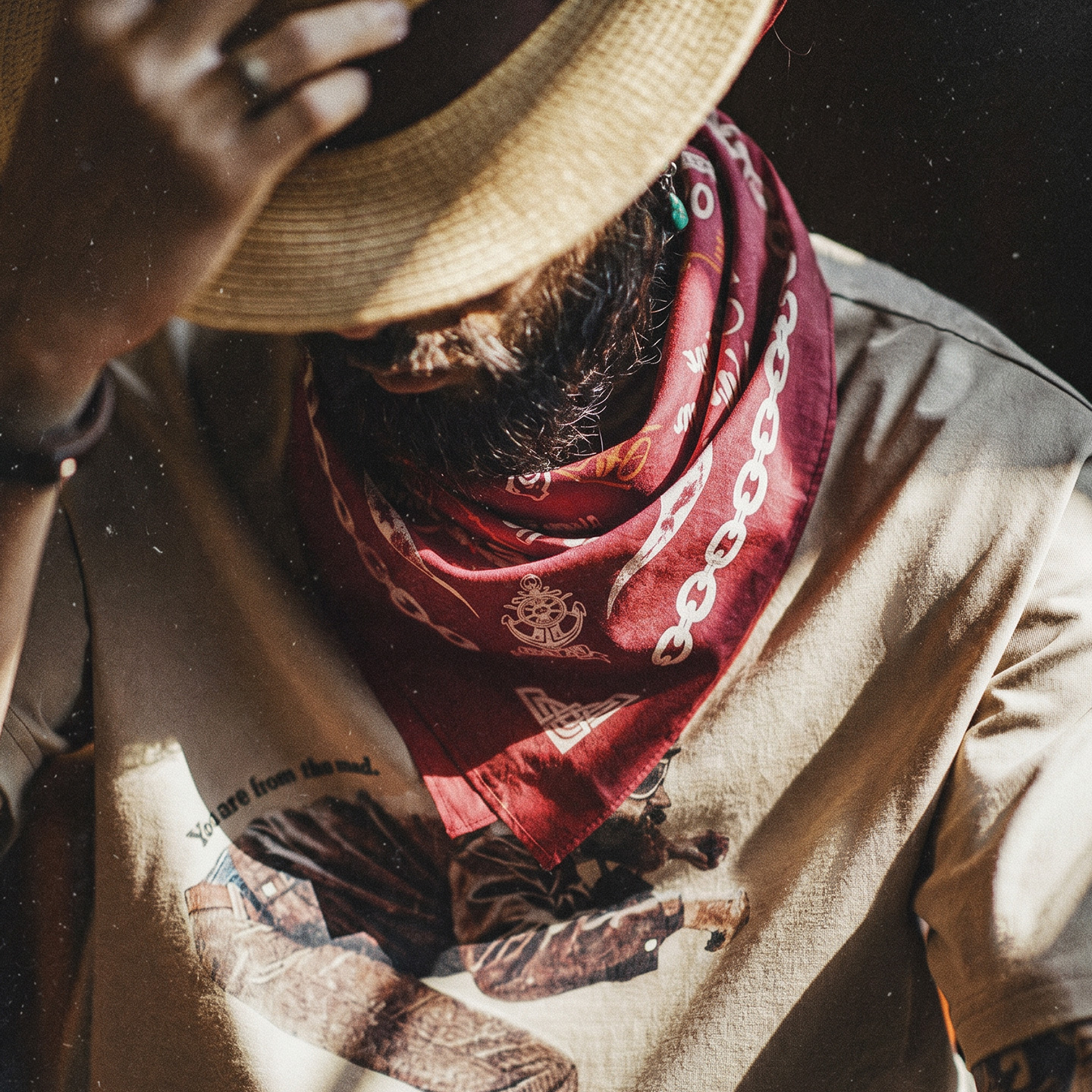 Bandana en coton imprimé Maden pour homme, style rétro américain Amekaji, foulard vintage, accessoire de mode classique style Old Money