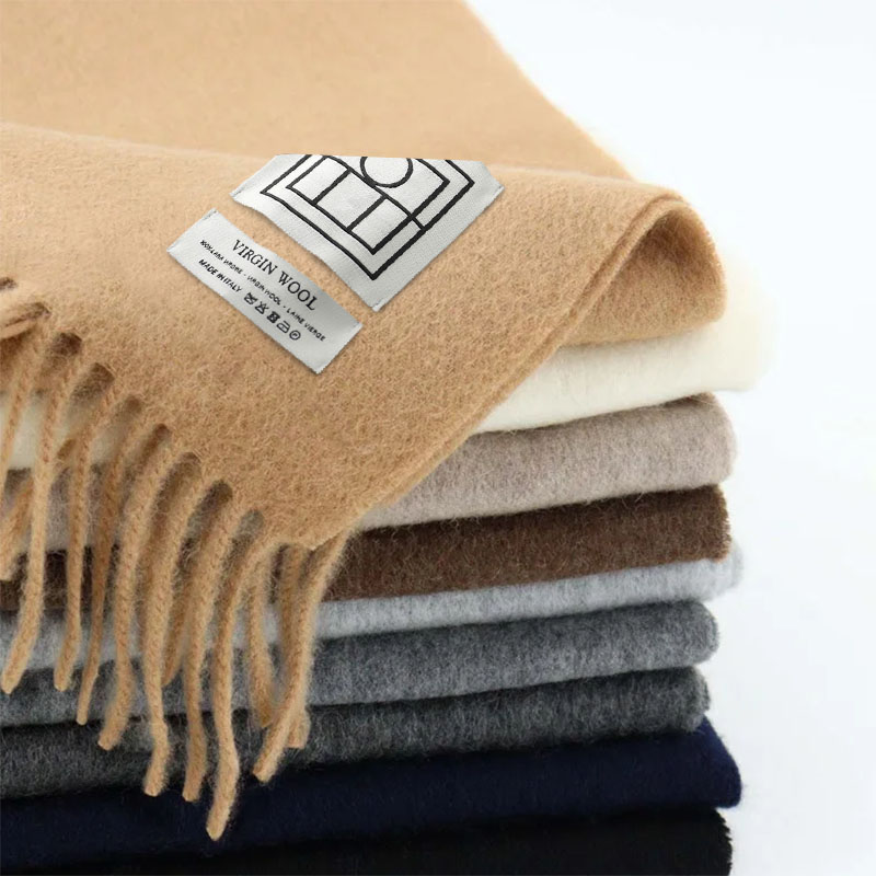 Écharpe 100% laine d'agneau pour femmes et hommes, marque de luxe, écharpes chaudes d'hiver, étoles, couleur unie, châle en cachemire pour femme 2026