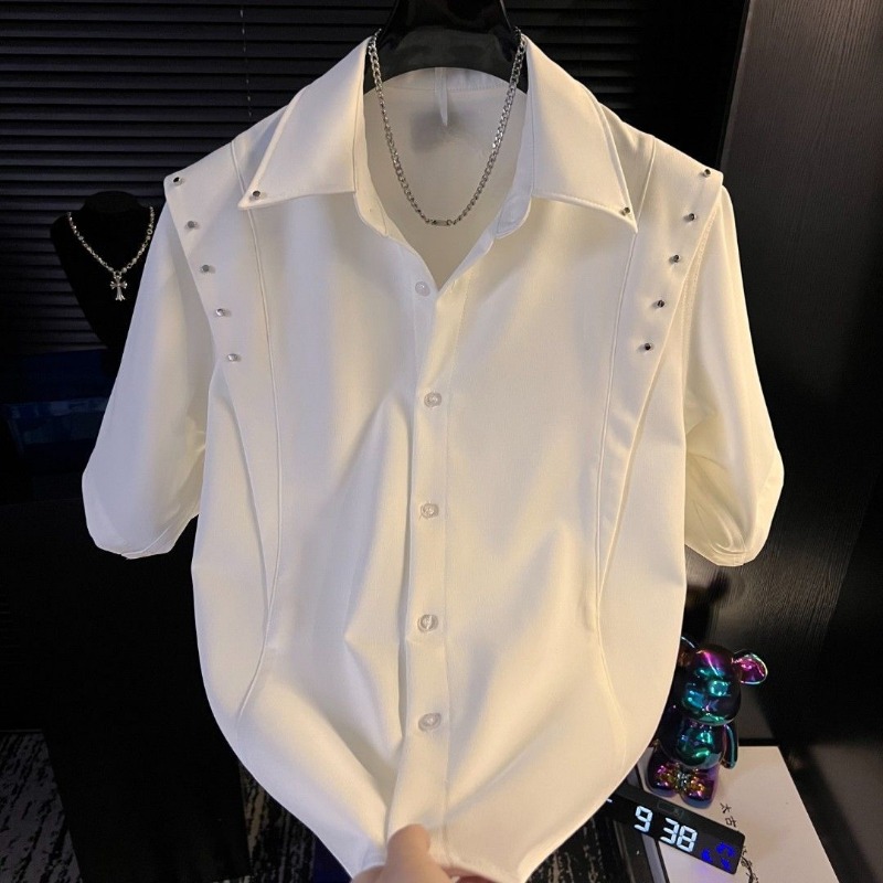 Chemise ample à manches courtes pour hommes, nouvelle mode d'été décontractée, polyvalente, belle, haut de gamme, tendance