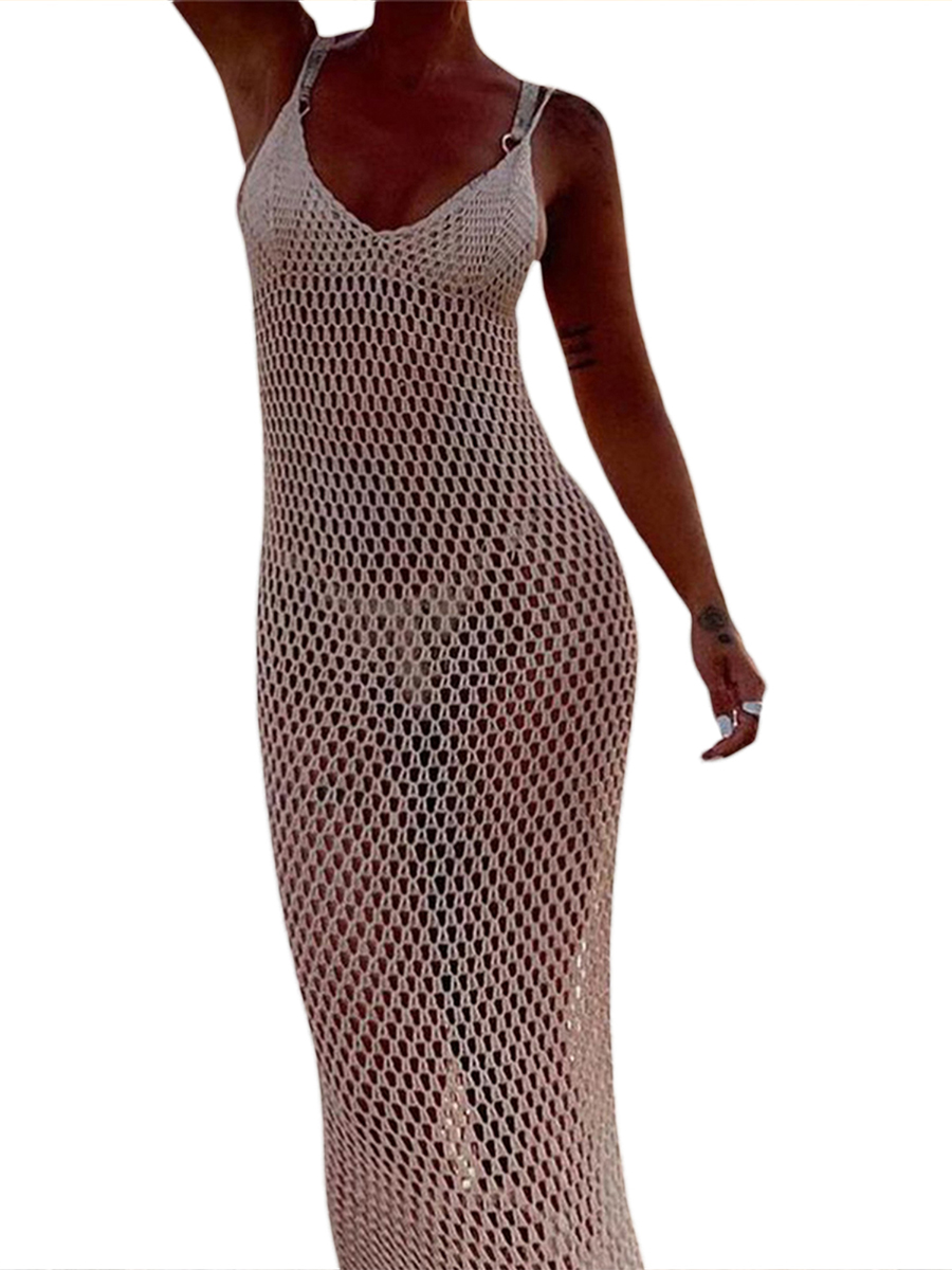 Robe de plage dos nu découpée au crochet pour femmes, maillots de bain bikini, vêtements de plage d'été trempés