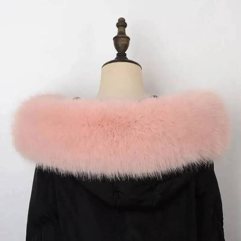 Femmes fausse fourrure de renard col châle fourrure col pour manteau d'hiver capuche fourrure décor fausse fourrure écharpe Parkas manteau col de fourrure foulards