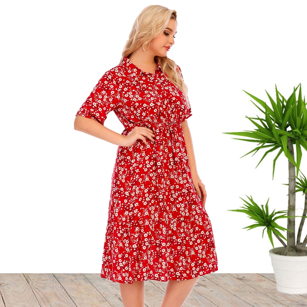 Robe à Manches Courtes et Col en V pour Femme, Tenue Décontractée en Viscose, Grande Taille, Nouvelle Collection, Offre Spéciale
