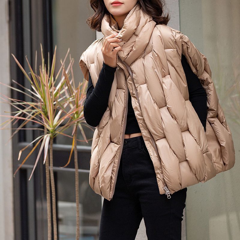 Femmes hiver vers le bas coton gilet veste 2025 sans manches col montant dames gilet manteau mode décontracté dame vêtements d'extérieur